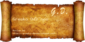Gresko Dénes névjegykártya